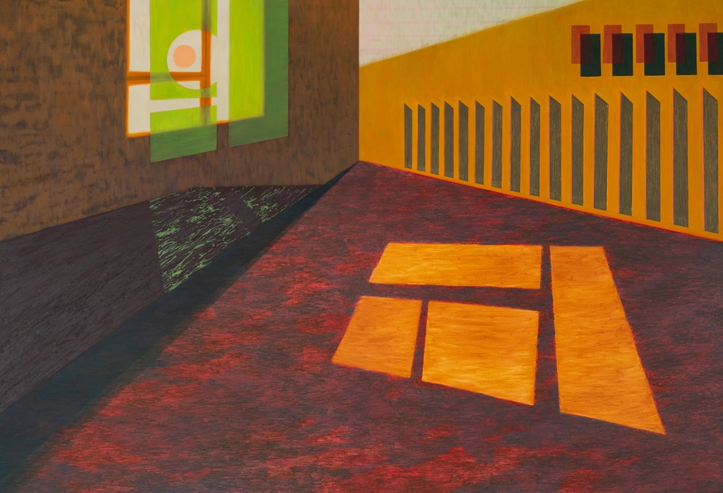 Przed gankiem, olej na pêótnie, 110 X 160 cm, 2021